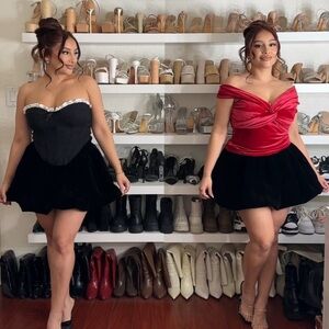 NEW Black Velvet Bubble Skirt